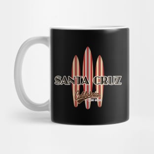 Santa Cruz California with three Surfboards Fan Logo Pack Sticker Drk Mug